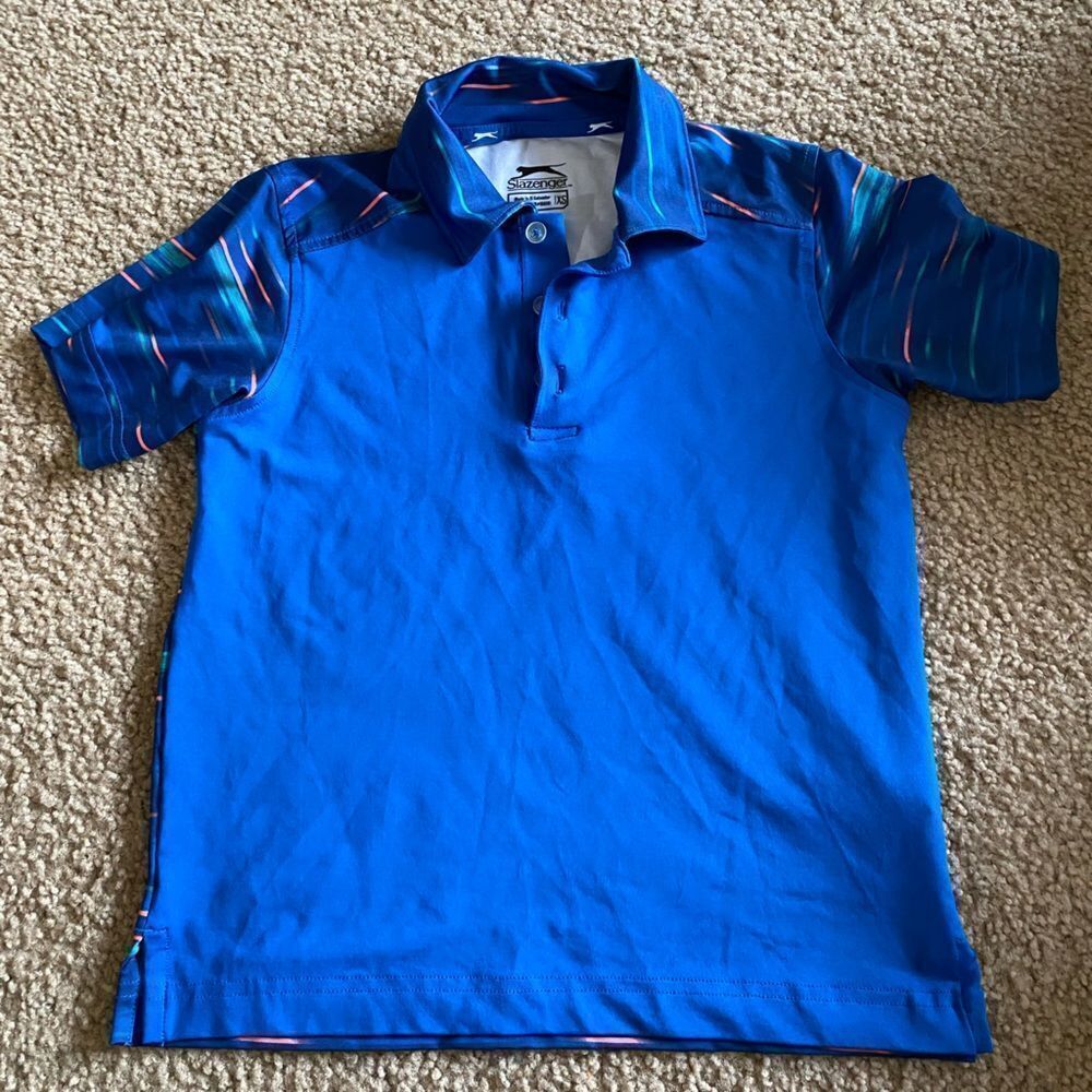 Boys Blue Slazenger Golf Polo Shirt